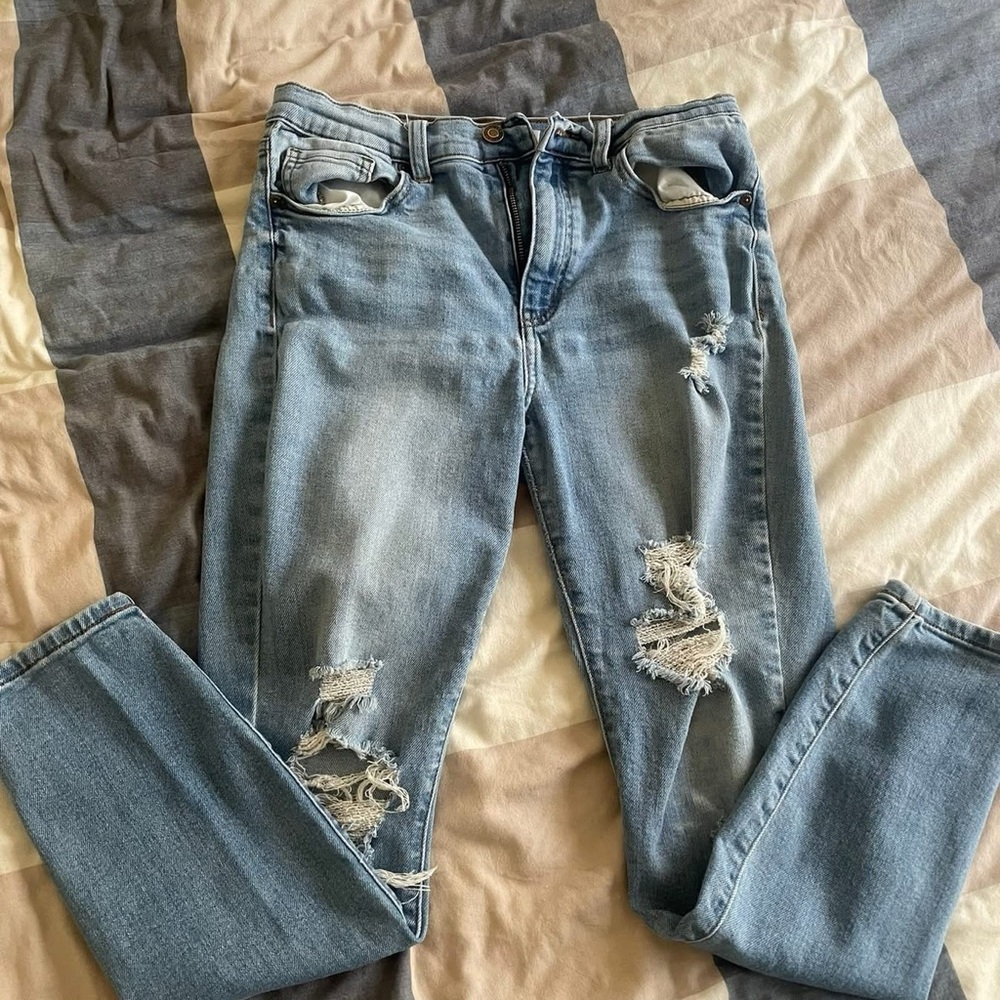Oasis Light Blue Distressed Boyfriend Jeans